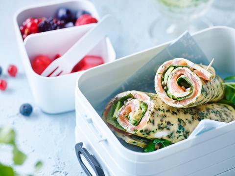 Omeletwrap met zalm Pascale Naessens