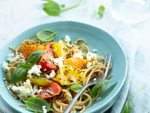 Spaghetti met geroosterde kerstomaatjes