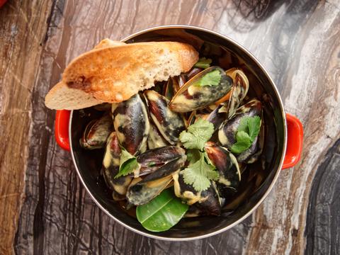 Thaise mosselen met rode curry