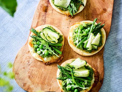 Groene minipizza's