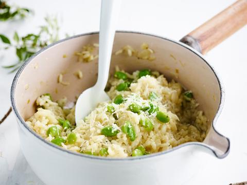Risotto met tuinbonen