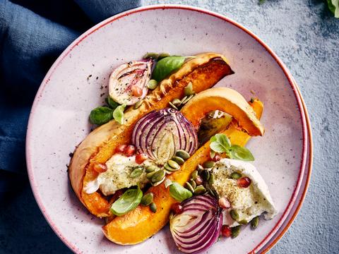 Geroosterde pompoen met burrata