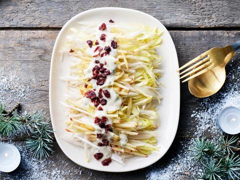 witloofslaatje met appel