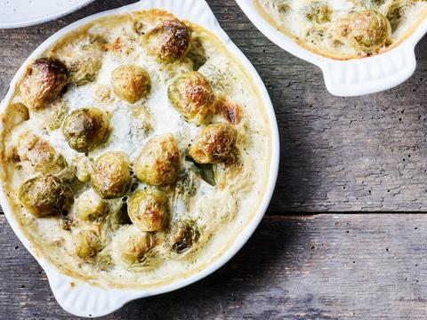 ovenspruitjes in notenkaasroom