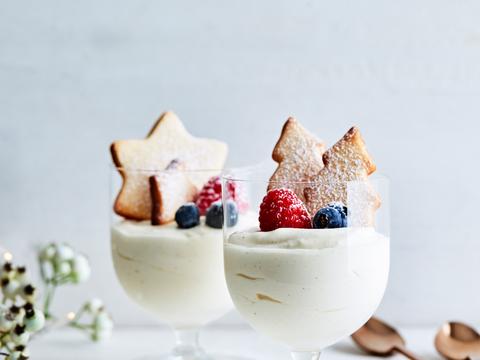 marscarponemousse met kerstkoekjes