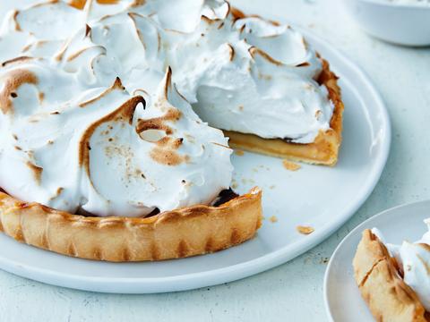 citroentaart met meringue en kokos