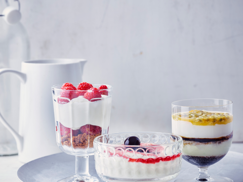 Witte chocolademousse met frambozen