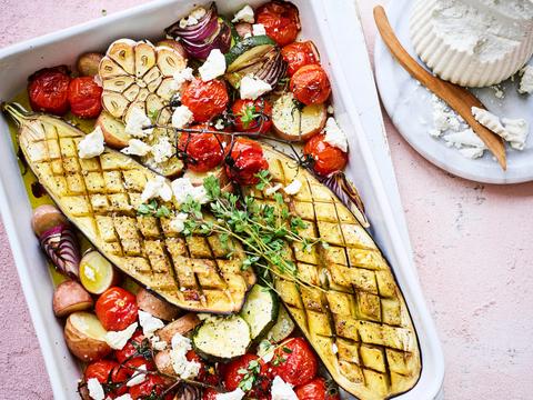 Geroosterde groenten met ricotta