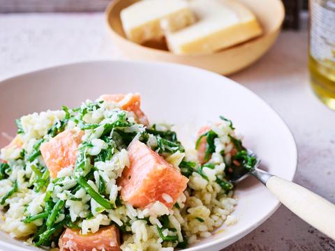 Risotto met zeekraal en zalm
