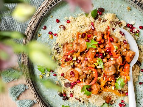 Mediterrane scampi's met couscous