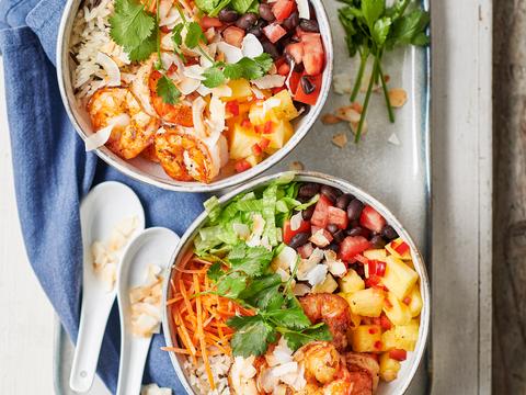 Poké bowl met scampi's
