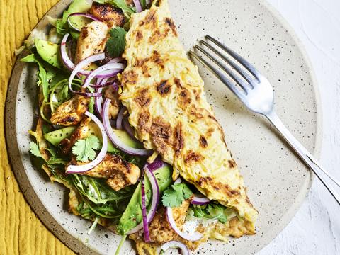Courgettewrap met kip, avocado en ricotta