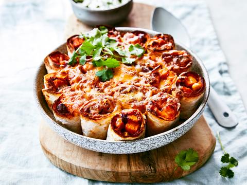 Chili sin carne-ovenwraps
