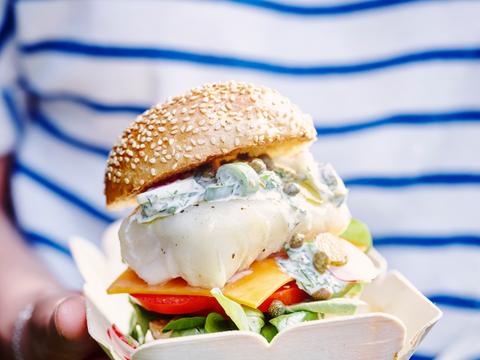 Zeeduivelburger met tartaarsaus