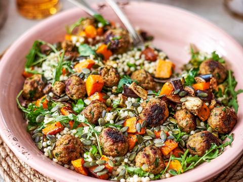 Parelcouscous met gehaktballetjes