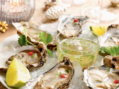 oesters met citrusvinaigrette