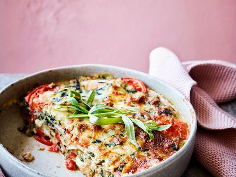 Lasagne met spinaziedragonsaus