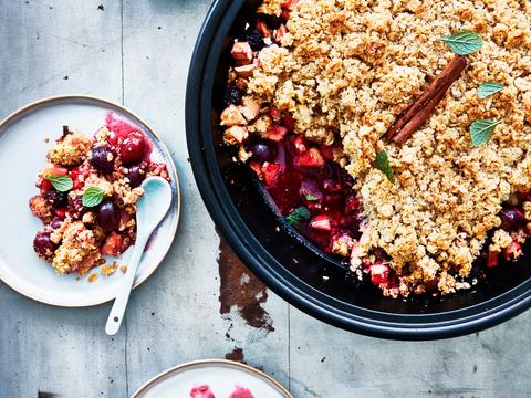 Ovengebakken herfstfruit met havermoutcrumble