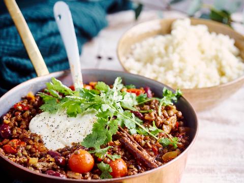 Chili met linzen en rode bonen