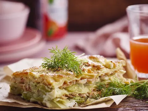 Lasagne met zalm en boursin