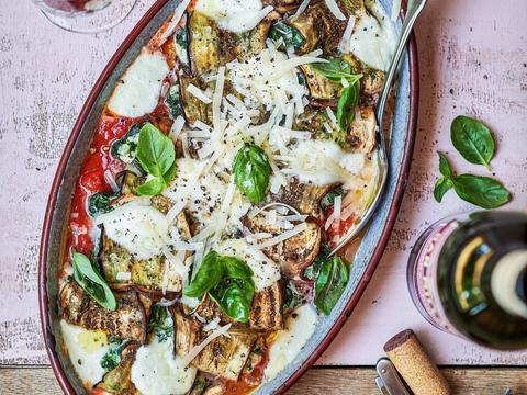 Auberginerolletjes met ricotta en spinazie