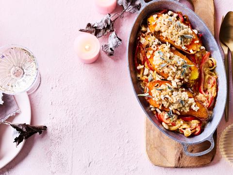 Gevulde zoete aardappel met parelcouscous
