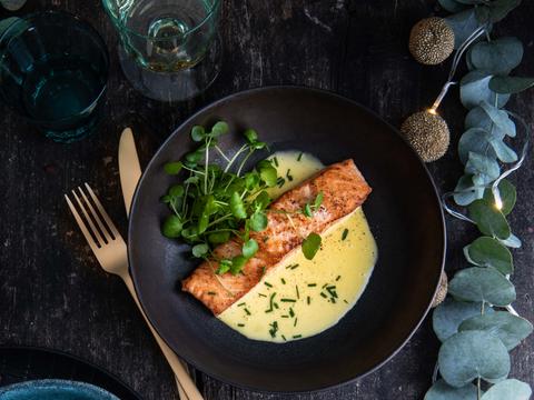 Zalm met mousselinesaus