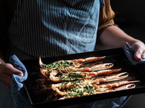 Langoustines met knoflookboter