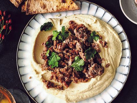 hummus kalfsgehakt tortillachips