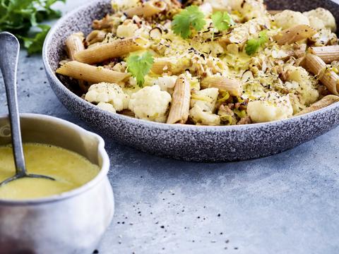 Gratin met kalfsgehakt en volkorenpasta