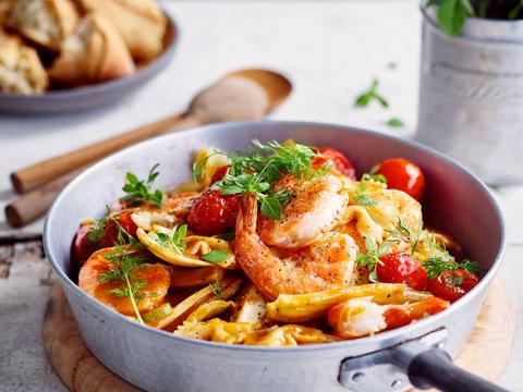 Farfalle met scampi’s