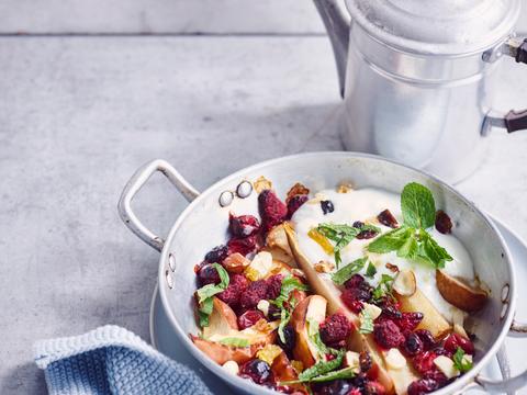 Geroosterd winterfruit met studentenhaver