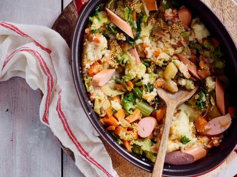 Groentestamppot met knakworst