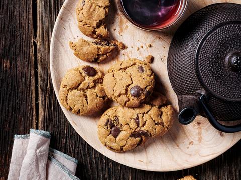 Chocolate chip-koekjes met pindakaas