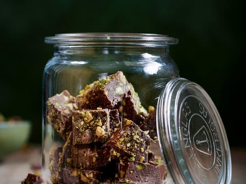 Fudge met pistachenoten
