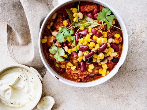 Chili sin carne met pecannoten