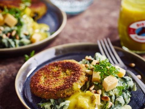 Pastinaak-spinaziepuree met oude kaas