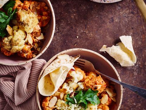 Tikka masala van geroosterde bloemkool