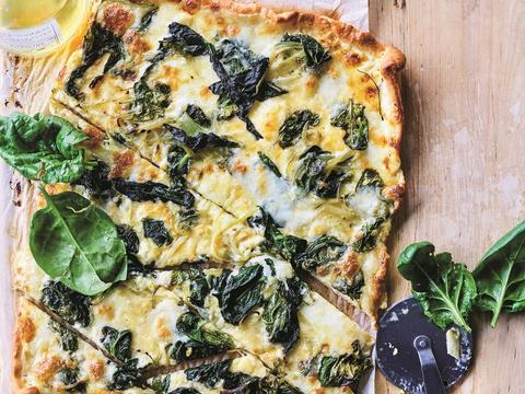 Flammkuchen met spinazie