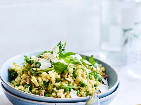 Groene risotto met erwtjes