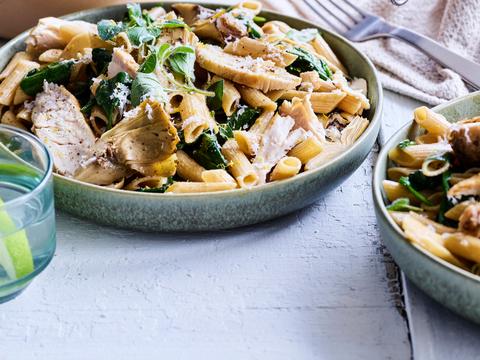 One pot-penne met spinazie
