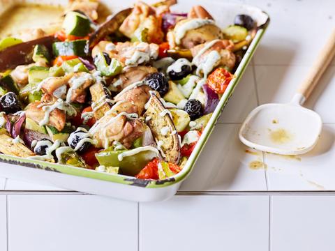 Griekse kip met muntyoghurt
