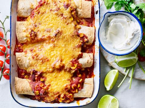 Mexicaanse enchilada's met kalkoen