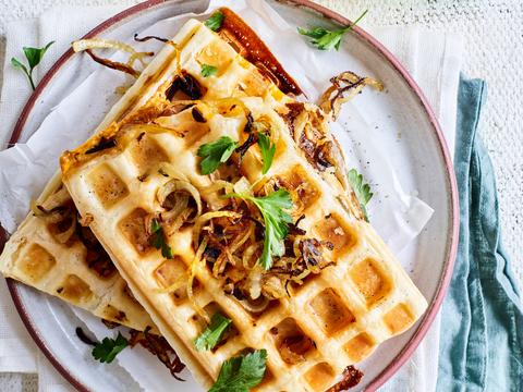 Wafelcroque met varkensgebraad