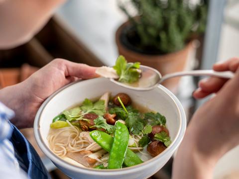 Snelle ramen met kip