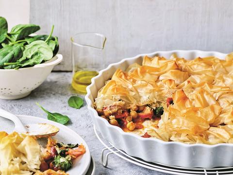 Marokkaanse filopastei met kikkererwten