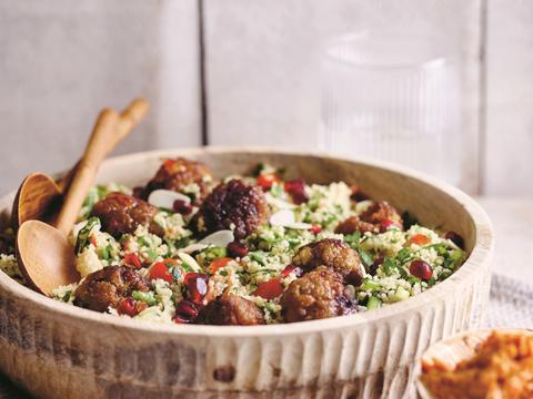 Kruidentaboulé met lamsballetjes