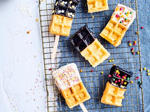 Wafels op een stokje