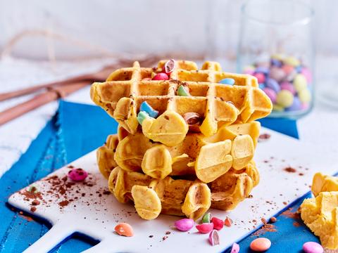 Zoete-aardappelwafels met Smarties