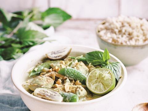 Thaise groene curry met kip uit de slowcooker